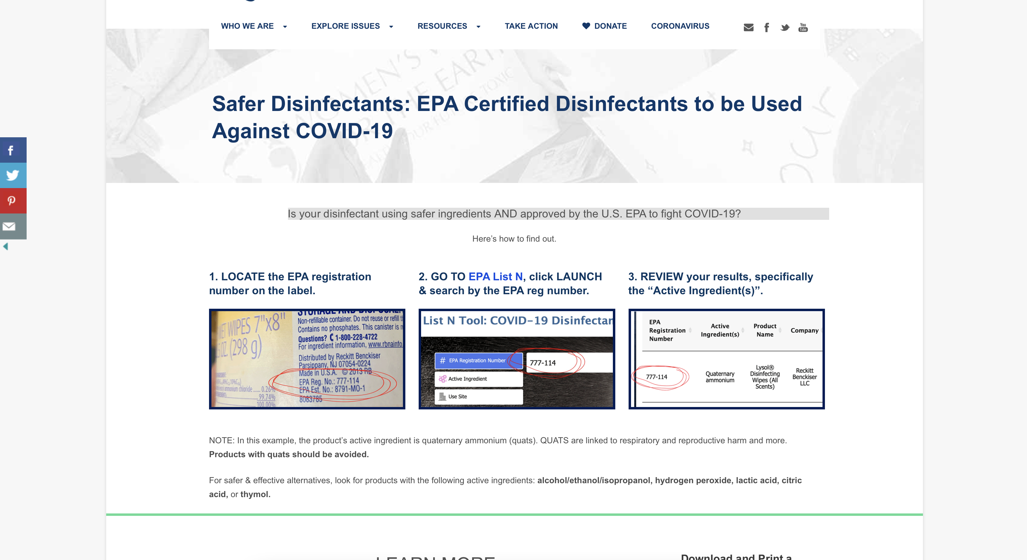 Is your disinfectant using safer ingredients AND approved by the U.S. EPA to fight COVID-19?